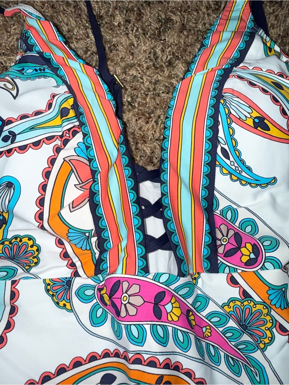 NWT! La Blanca One Piece Pave the Way Paisley Swimsuit - Size 8 (MSRP $135) - Picture 3 of 6